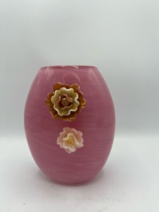 Vaso rosa opalino vetro murano