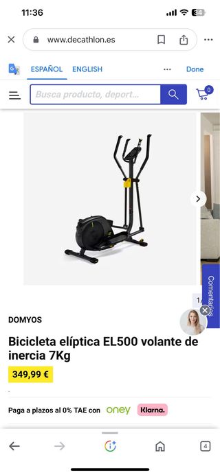 Bicicleta elíptica EL500 volante de inercia 7kg