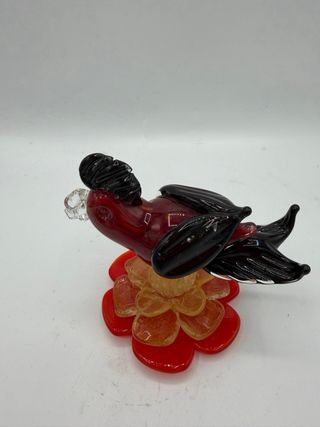 animale vetro  murano pappagallo (Affare) su fiore