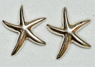 Pendientes estrellas de mar y plata de ley 925