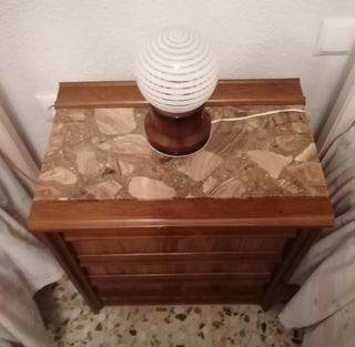 Mesilla, cajonera de madera y mármol