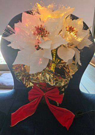 Maceta fibra óptica flor de Pascua