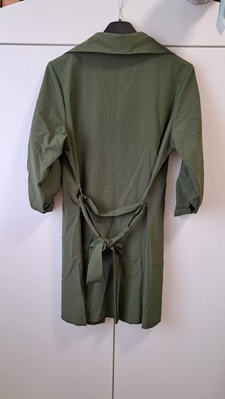 Maxi camicia verde militare con cinta 