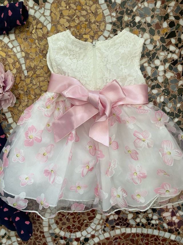 Vestito festa bianco e tutina Gap viola