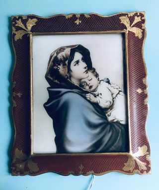 Quadro sacro Madonna 1960 retroilluminato