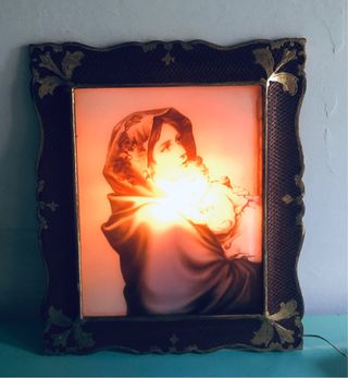 Quadro sacro Madonna 1960 retroilluminato