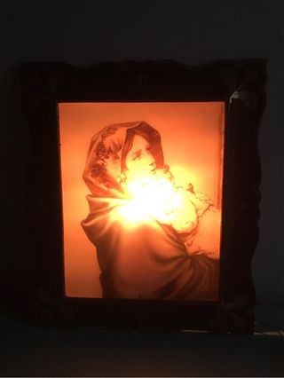 Quadro sacro Madonna 1960 retroilluminato