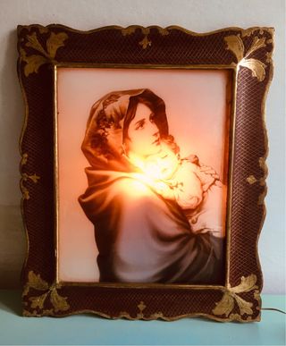 Quadro sacro Madonna 1960 retroilluminato