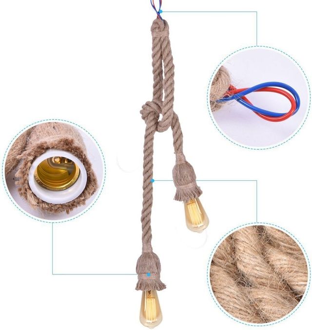 Lâmpada de Cordas Pendurada E27 220 V