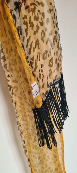 Sciarpa seta foulard con frange 