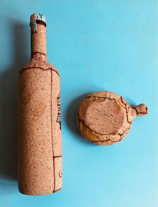 Set sardo bottiglia posacenere sughero