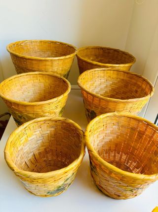 Cestas de mimbre x6