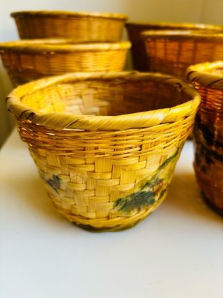 Cestas de mimbre x6