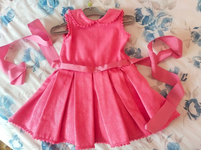 Vestido niña fiesta fucsia . Talla 4-5