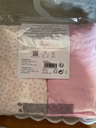 Due lenzuola sotto con angoli per culla