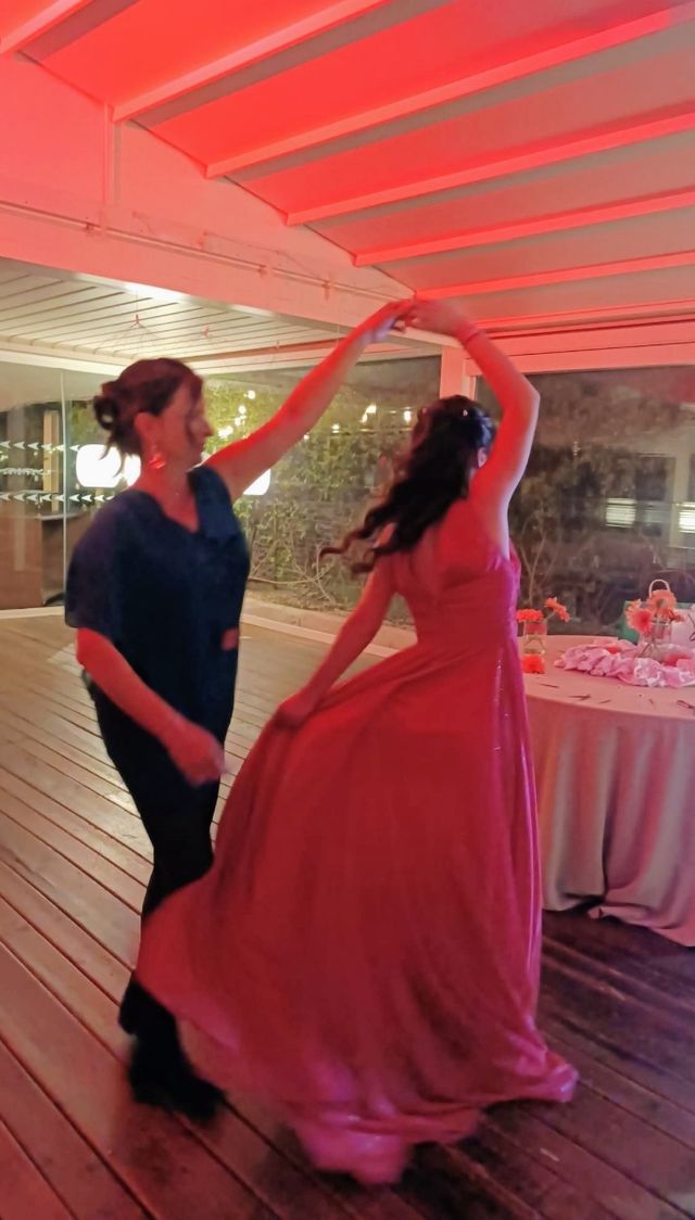 Bellissimo abito lungo fuxia scintillante tg S 