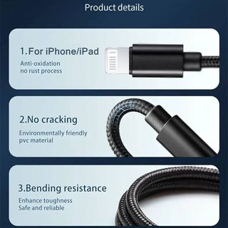 Pack 3 cables de carga y sincro USB (Iphone)