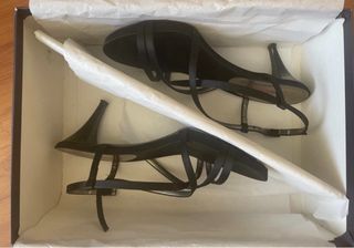 Sandalias de fiesta raso negro