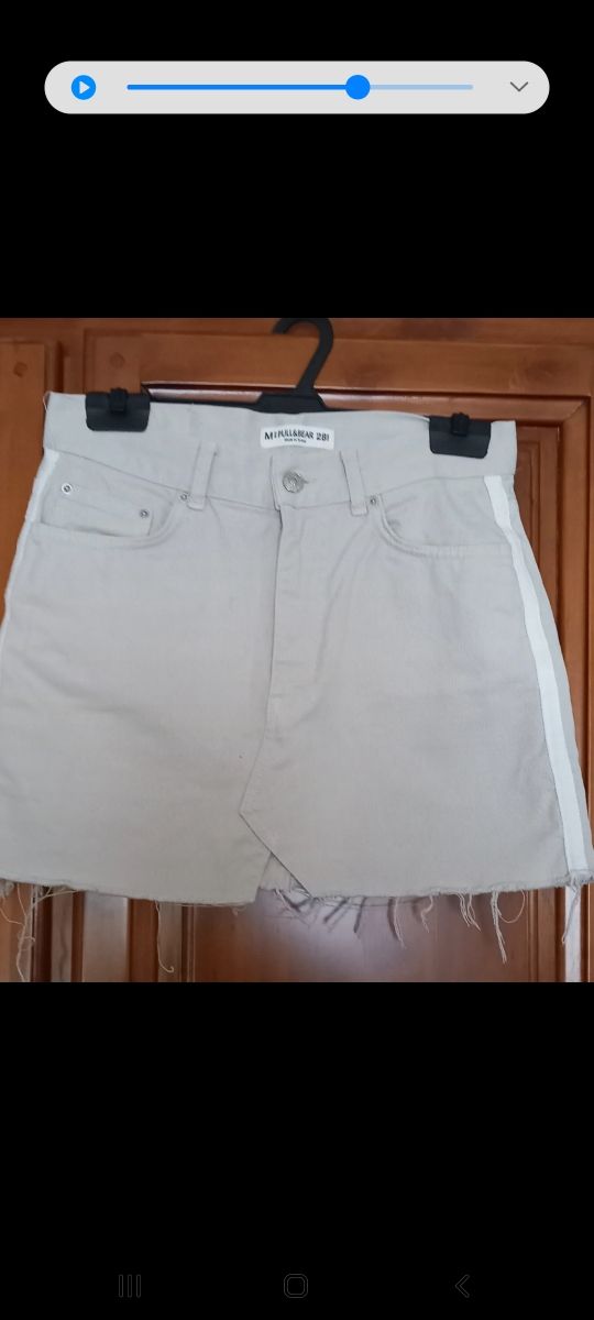 Minifalda vaquera beig Pull&Bear