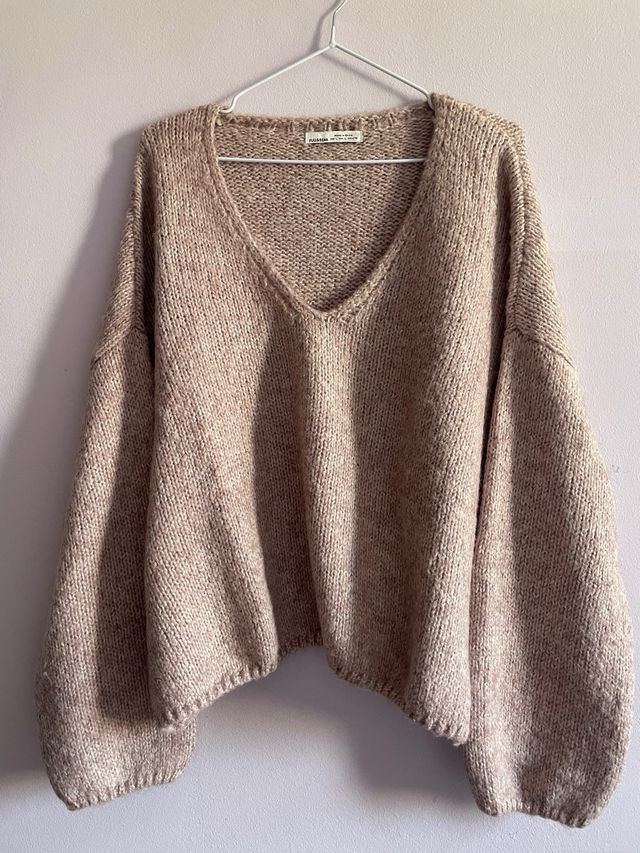 Jersey amplio rosa palo t L Pull&bear