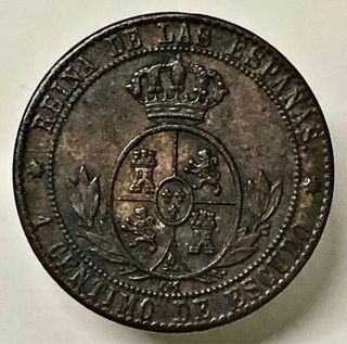 Moneda 1 céntimo de Escudo 1868 Isabel II