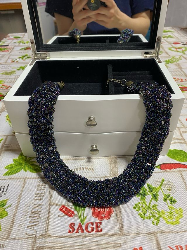 Collana Pull&Bear perline viola