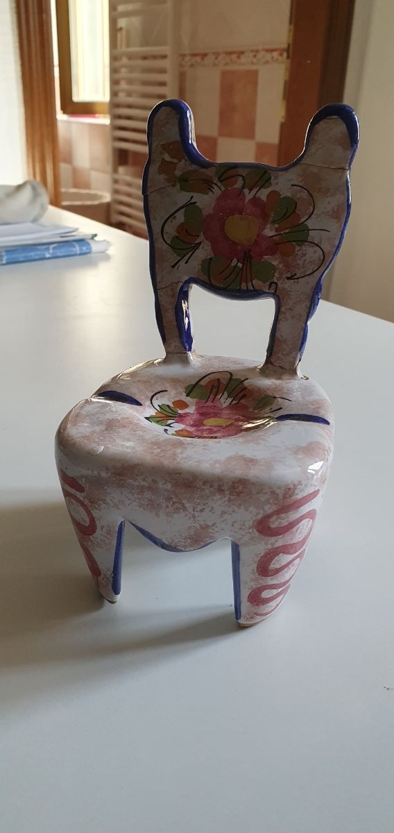 Sedia decorata a mano ceramica Firenze