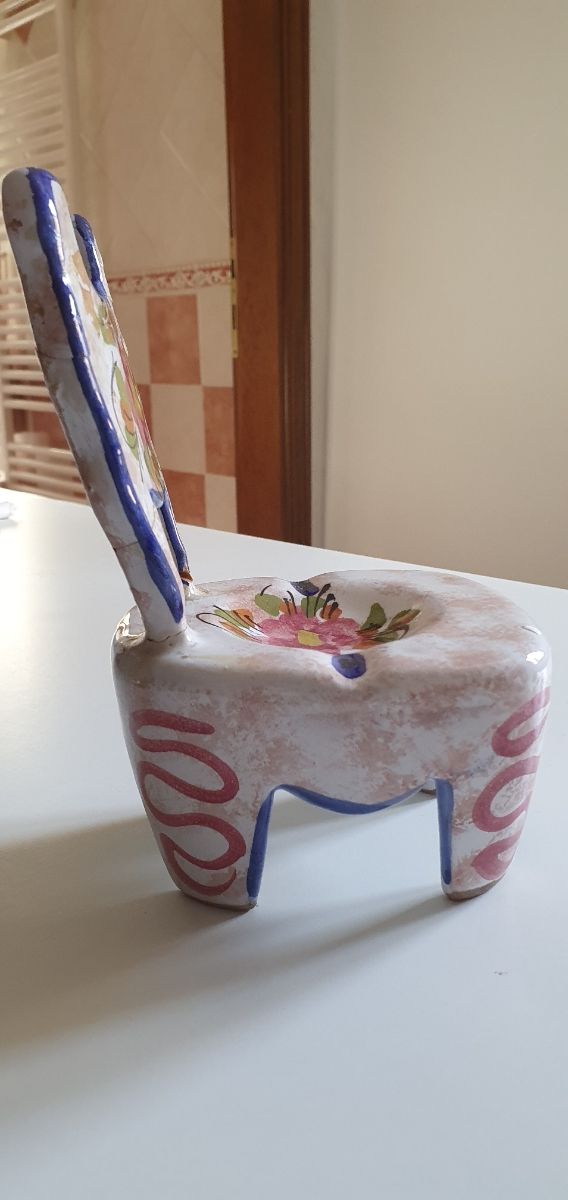 Sedia decorata a mano ceramica Firenze