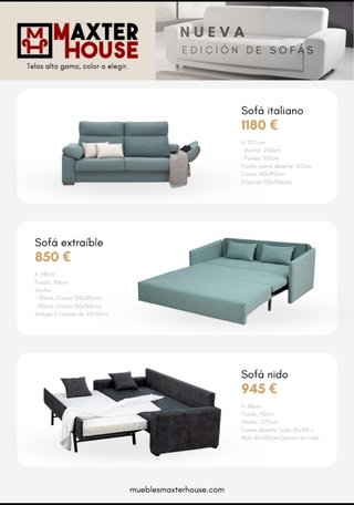 OFERTON ARTESANO SOFA CAMA 150x190 o 180ALTA GAMA