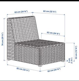 SOLLERÖN Sillón 1 modulo para terraza o jardin