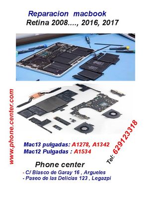 Reparación  MacBook  2008...., 2016, 2017