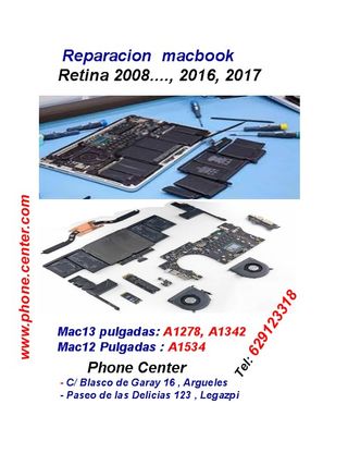 Reparación  MacBook  2008...., 2016, 2017