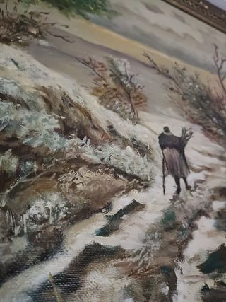 Lienzo con marco recolección en invierno