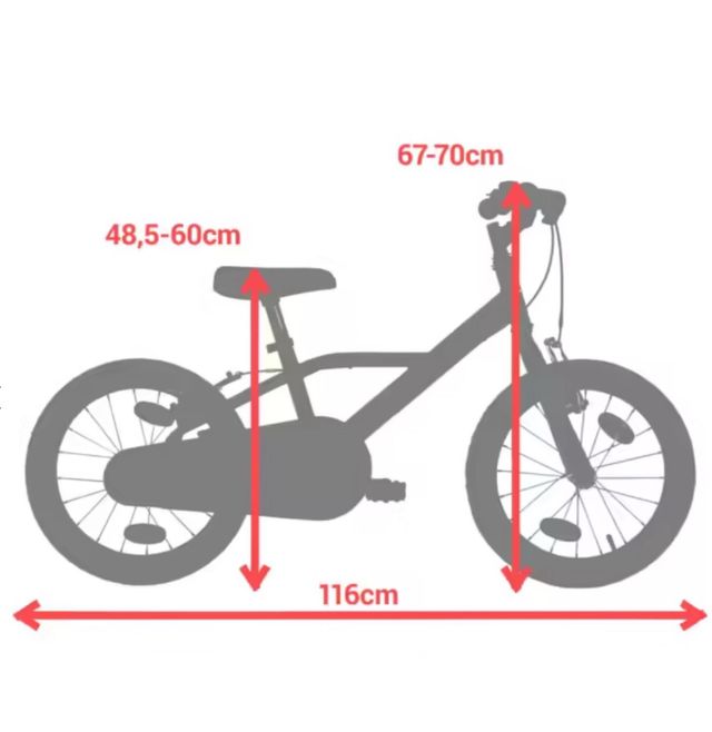 Bicicleta niños 16 pulgadas Btwin 500 Dark Hero 