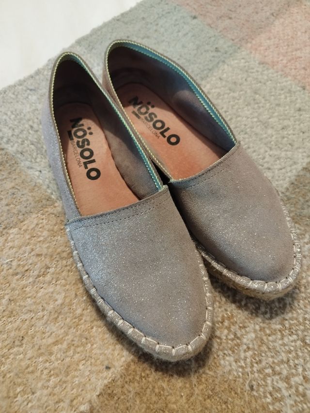 Alpargatas zapatillas de piel mujer 40 (39)