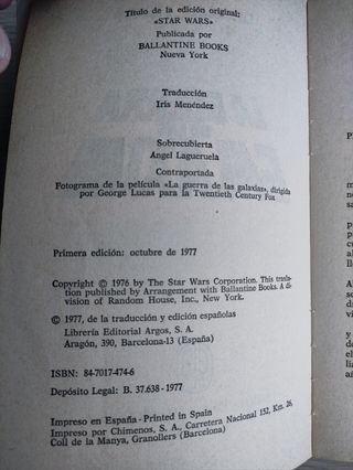 Novela Star Wars 1977 George Lucas