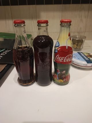 Bottiglie coca-cola (3 pezzi) da collezione
