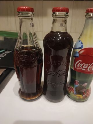 Bottiglie coca-cola (3 pezzi) da collezione