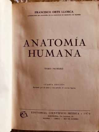 Libro de Anatomia. Orts Llorca