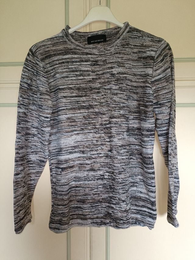 Maglione grigio,nero e marrone