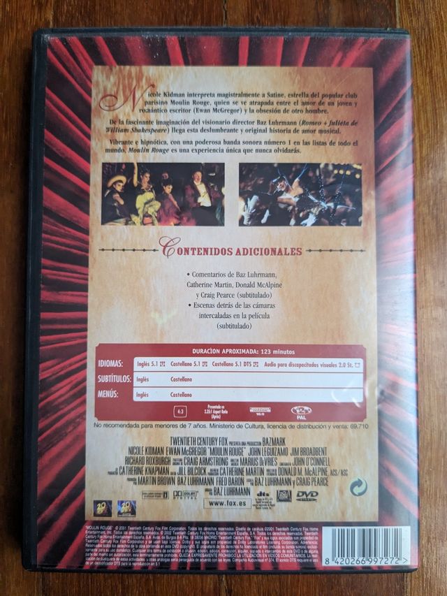 DVD película Moulin Rouge (3x10€)
