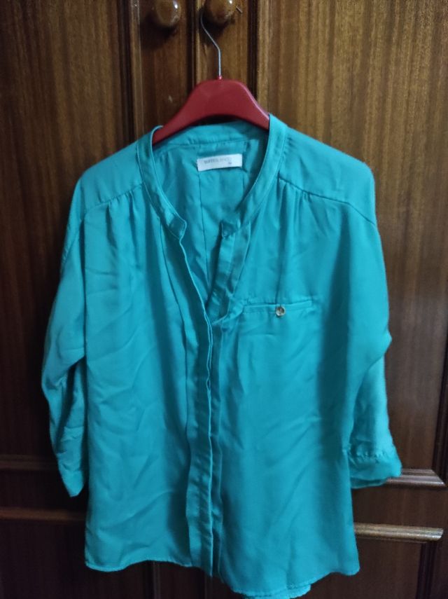 Blusa turquesa Blanco