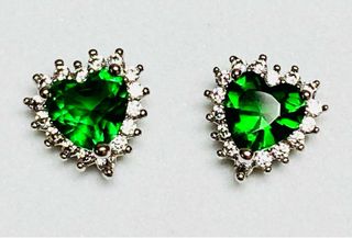 Pendientes con cromodiopsidos en plata de ley 925