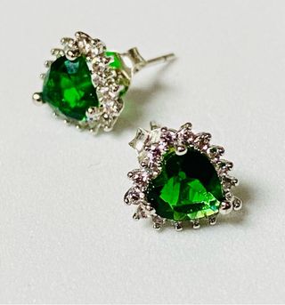 Pendientes con cromodiopsidos en plata de ley 925
