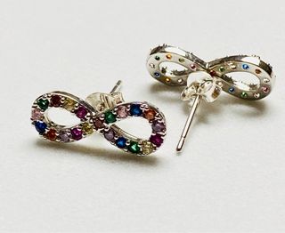 Pendientes de simbolo infinito en plata de ley 925