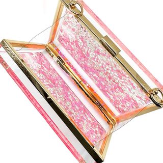 Bolso transparente rosa 