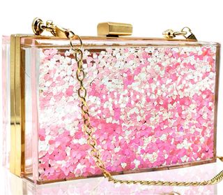 Bolso transparente rosa 