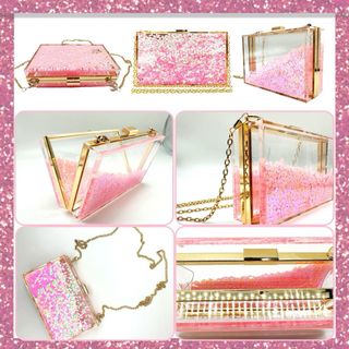 Bolso transparente rosa 