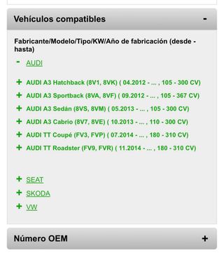 Cremallera de direccion audi RS3 2017-2020 400cv