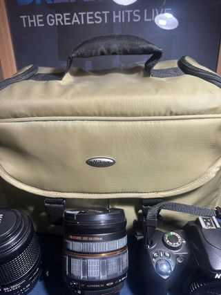 camara nikon d60+dos ojetivos, cargador y bolsa